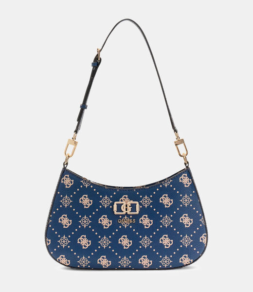 guess emelie logo top zip shoulder bag