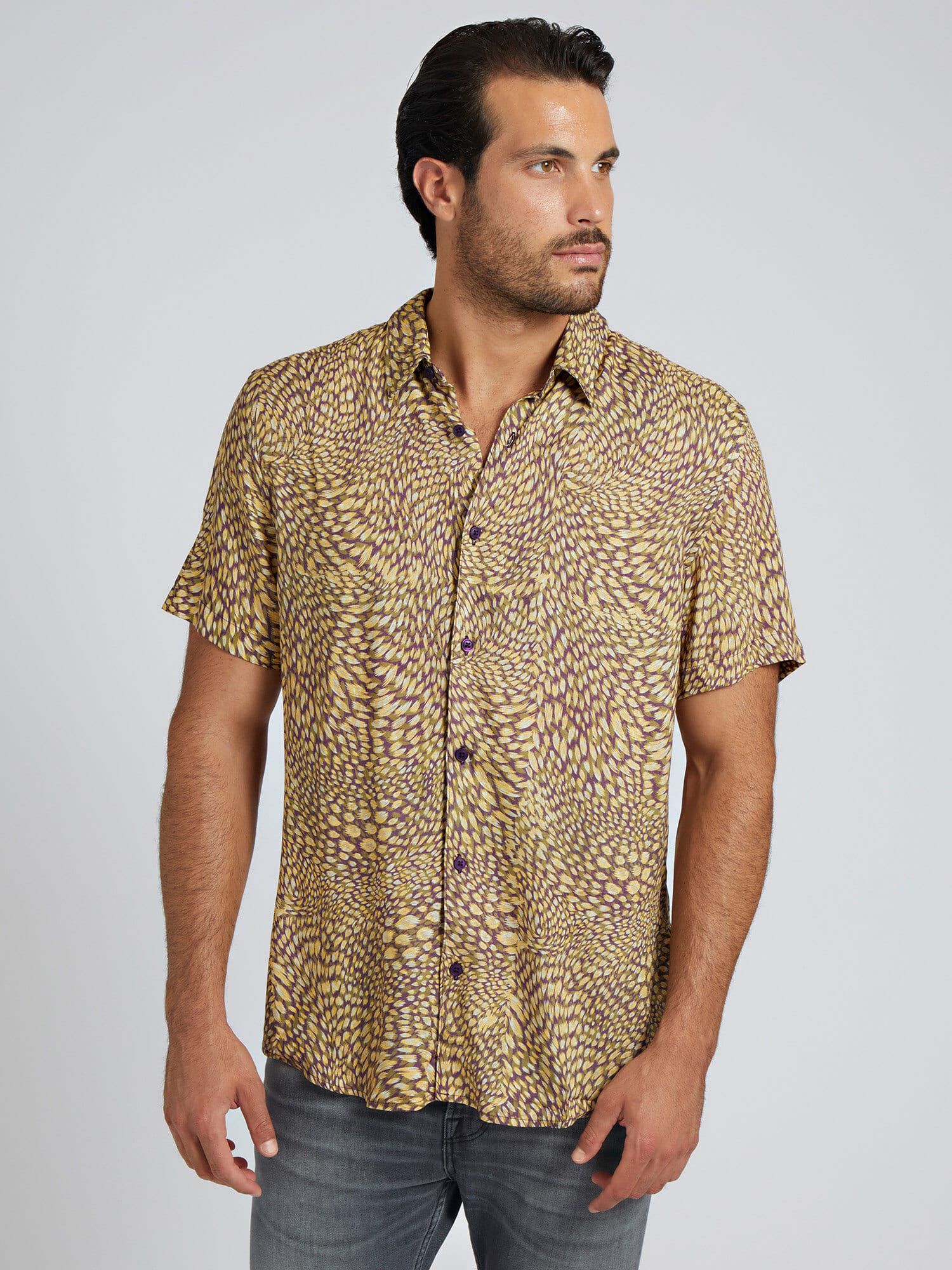 Guess leopard print shirt hot sale