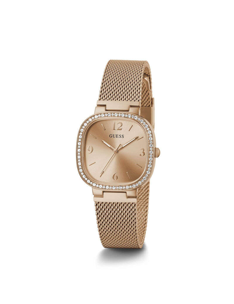 Rose Gold Square Mesh Watch