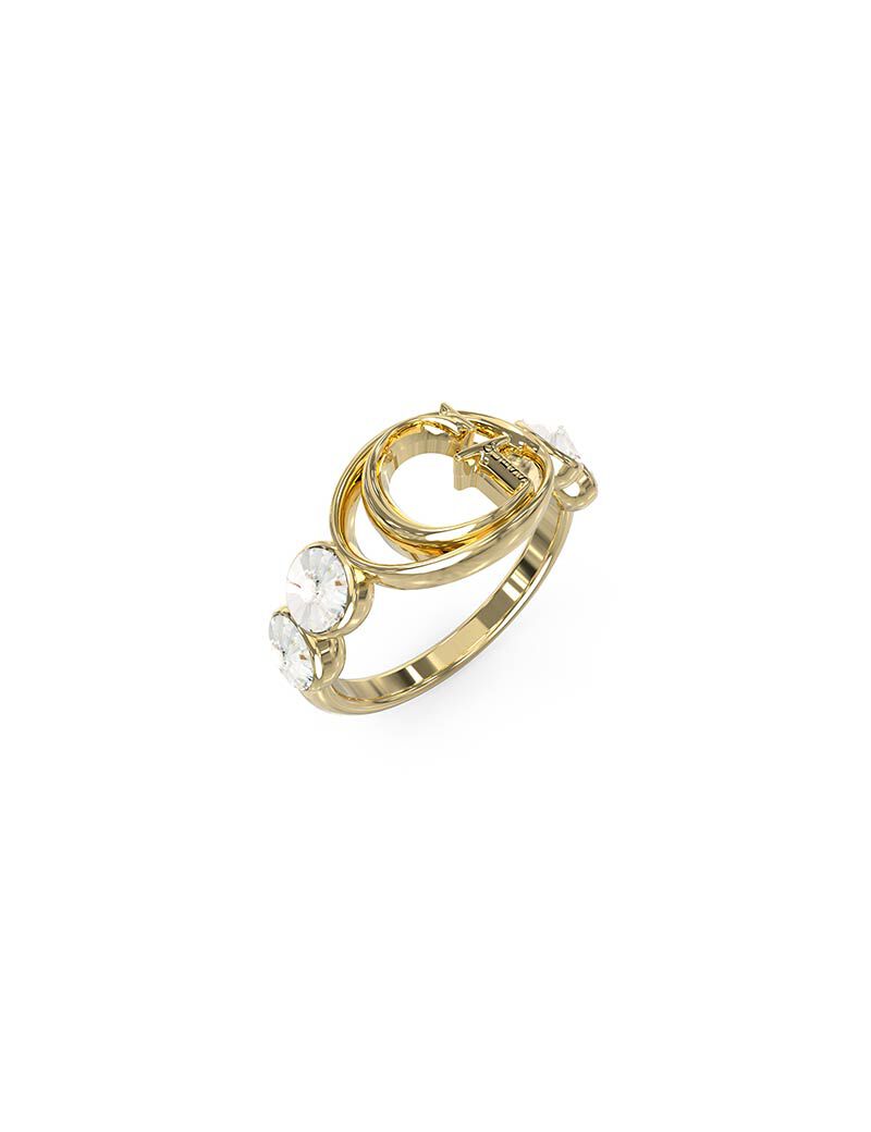 G Logo Clear Stone Sizes Ring