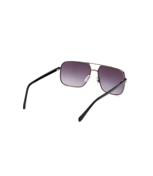 Metal Sun Glasses M Shiny Gunmetal Gradient Brown