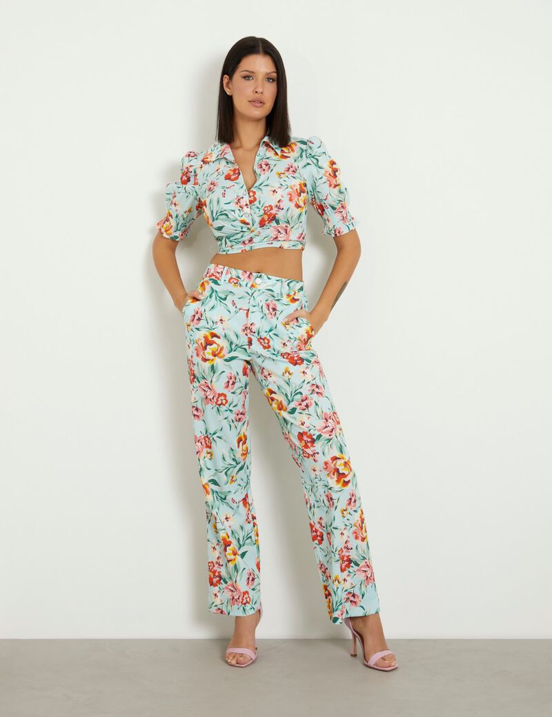 Floral print straight pant