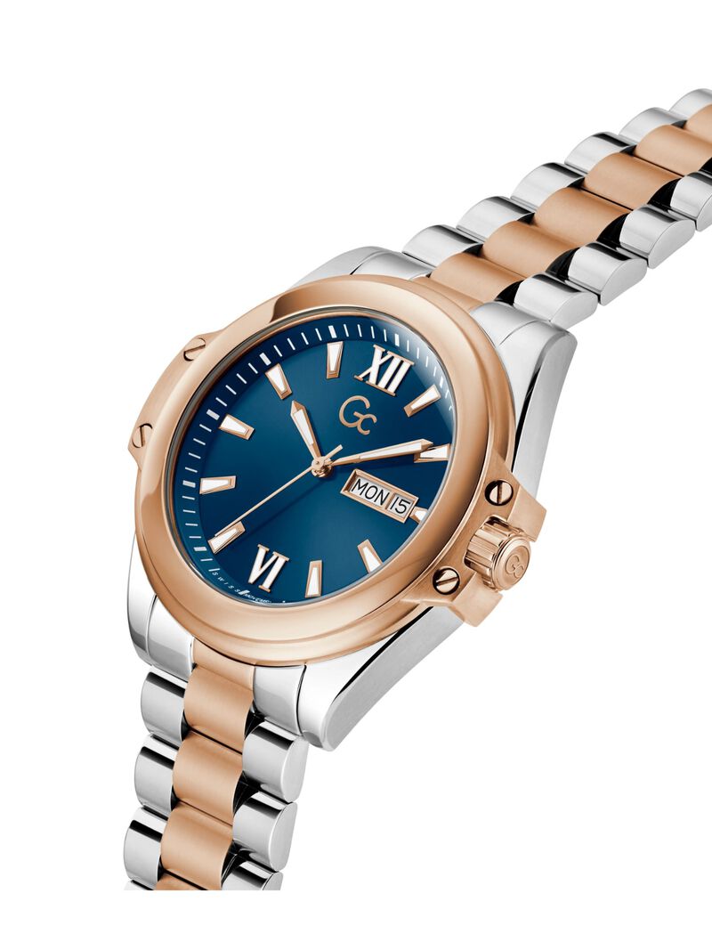 جيس gc sportchic men s 517 mvmt blue dail 10 amt silver rose gold stainless steel brct