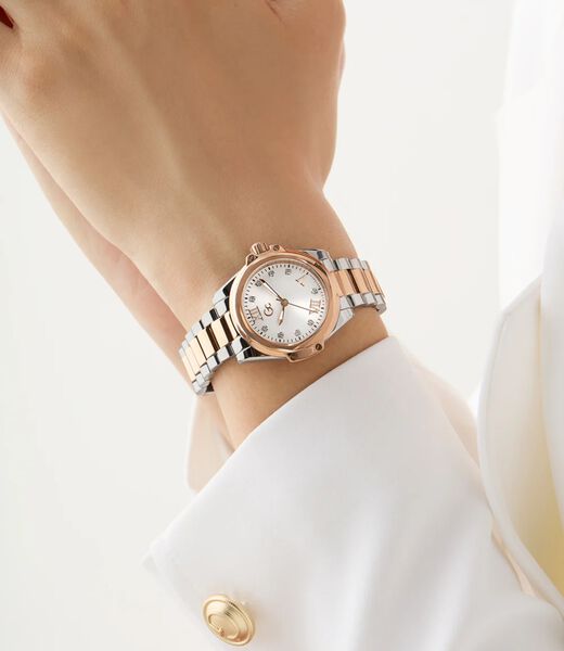 Gc Sportchic Women S 763 Mvmt White Dail 10 Amt Silver Rose Gold Stainless Steel Brct
