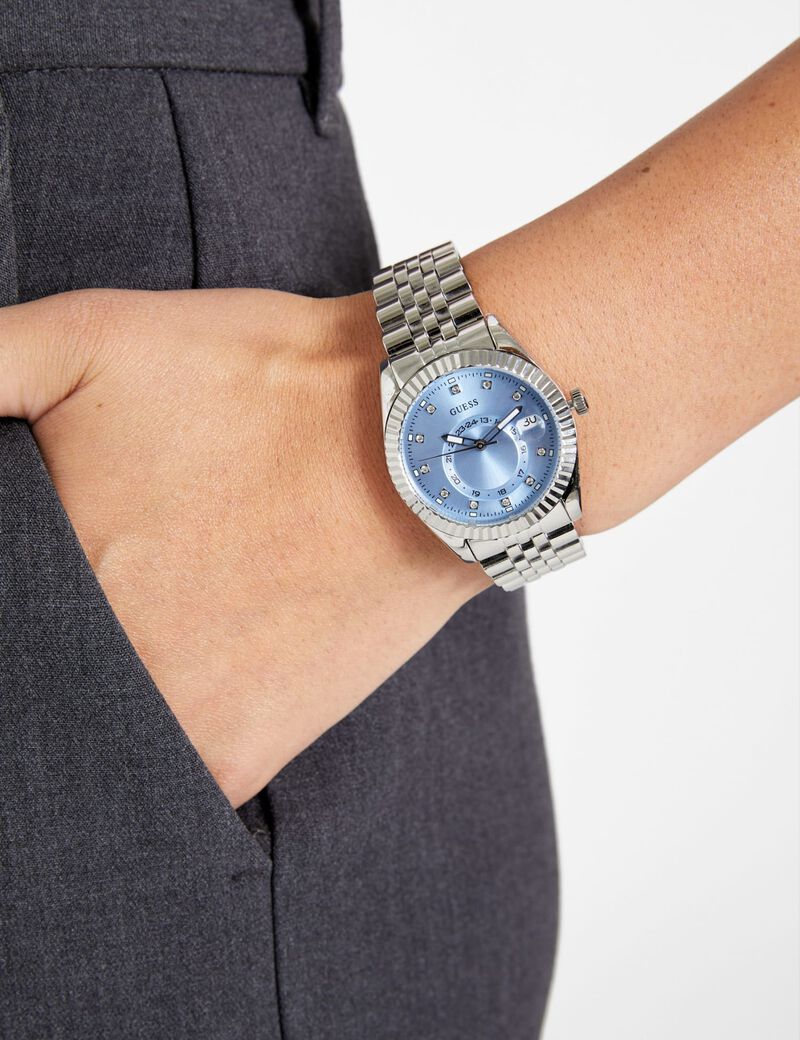 Ladies Silver Tone Multi-function Date Watch