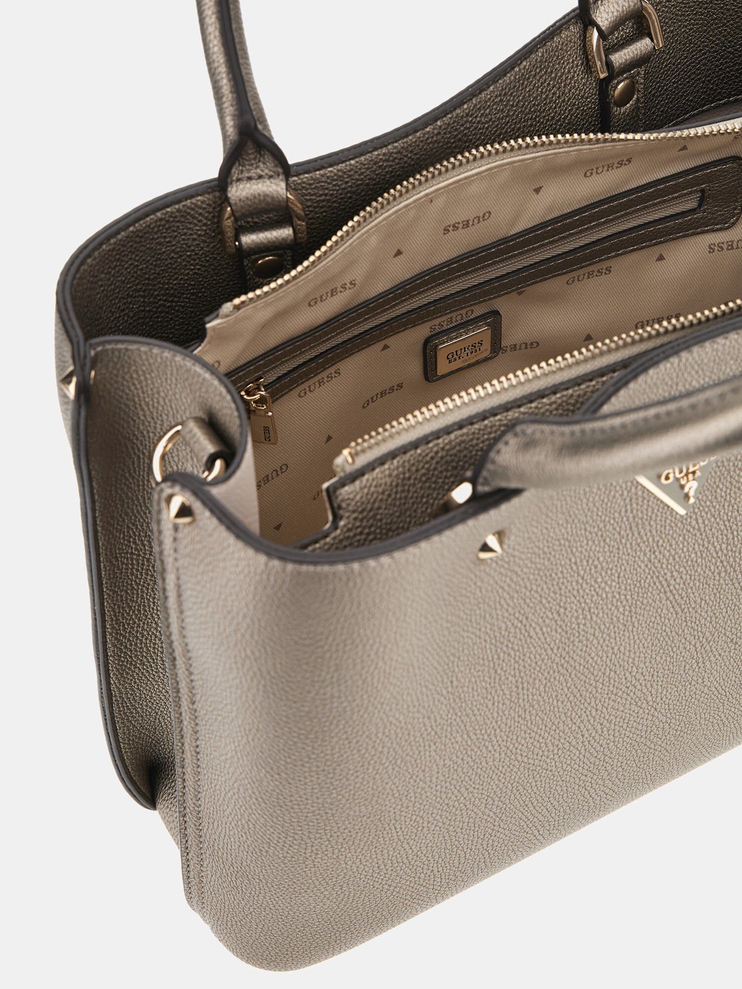 Shop GUESS Online Meridian studded handbag