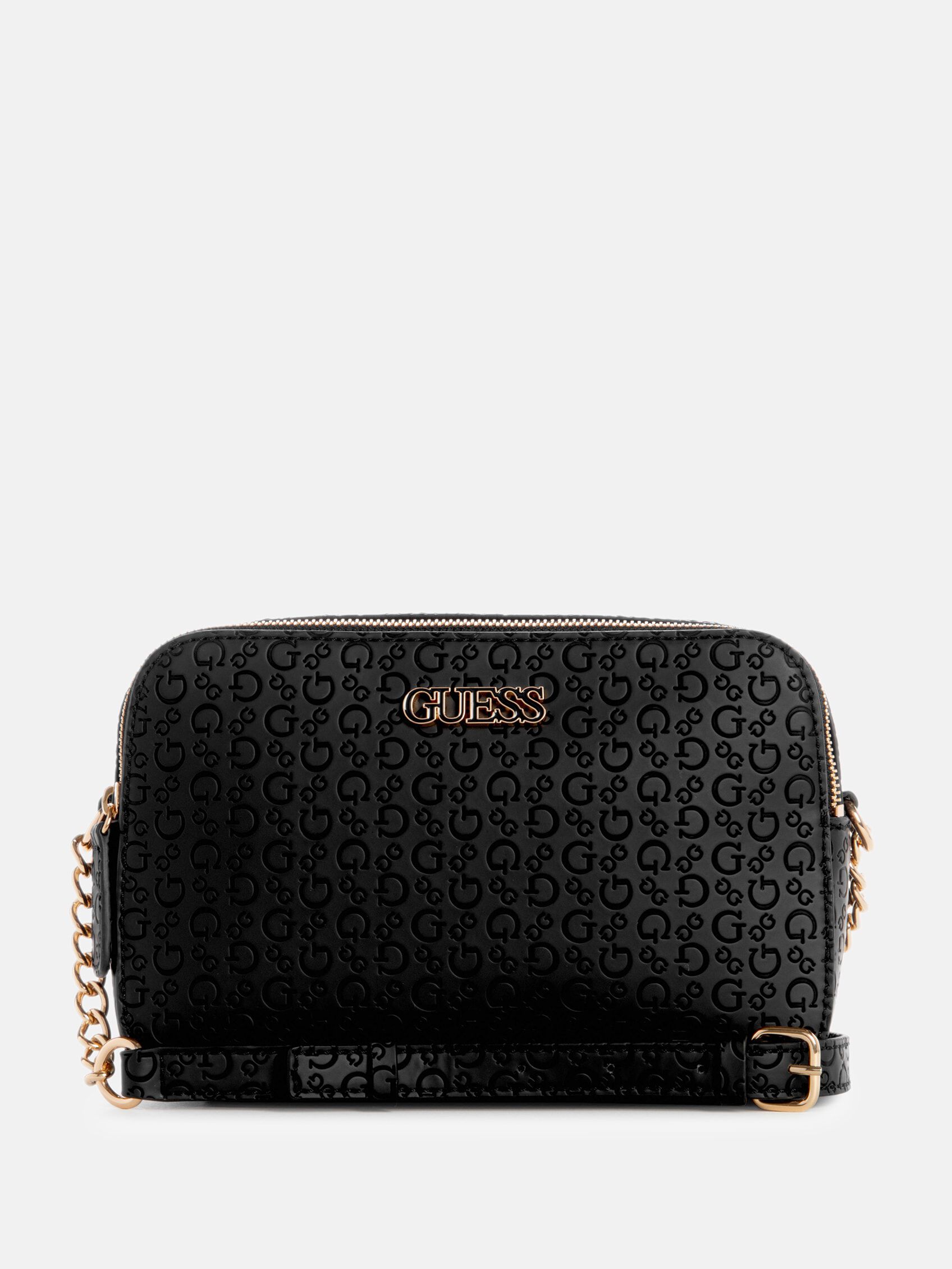 Shop GUESS Zakaria double zip crossbody bag, Black | GUESS KSA
