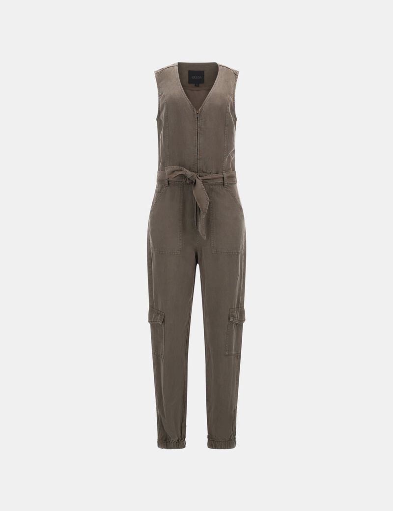 Belted skinny jumpsuit