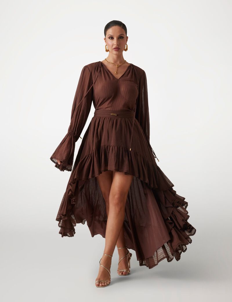 Marciano flounced long skirt