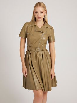 Faux Leather Dress