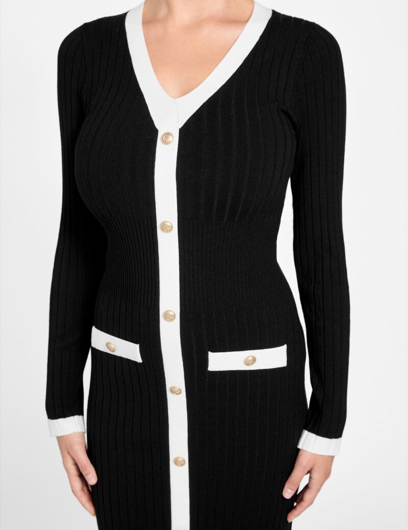 Rib-knit midi dress