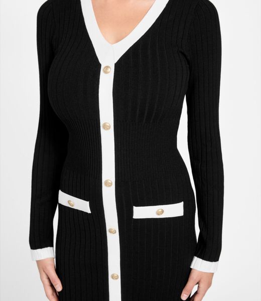 Rib-knit midi dress