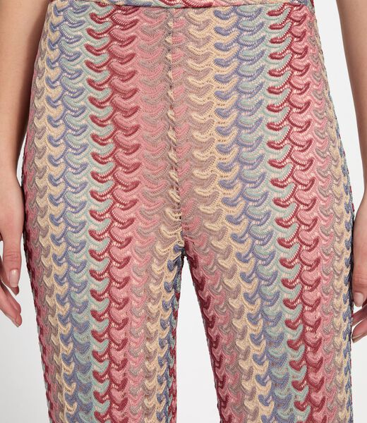 Striped wide-leg pants