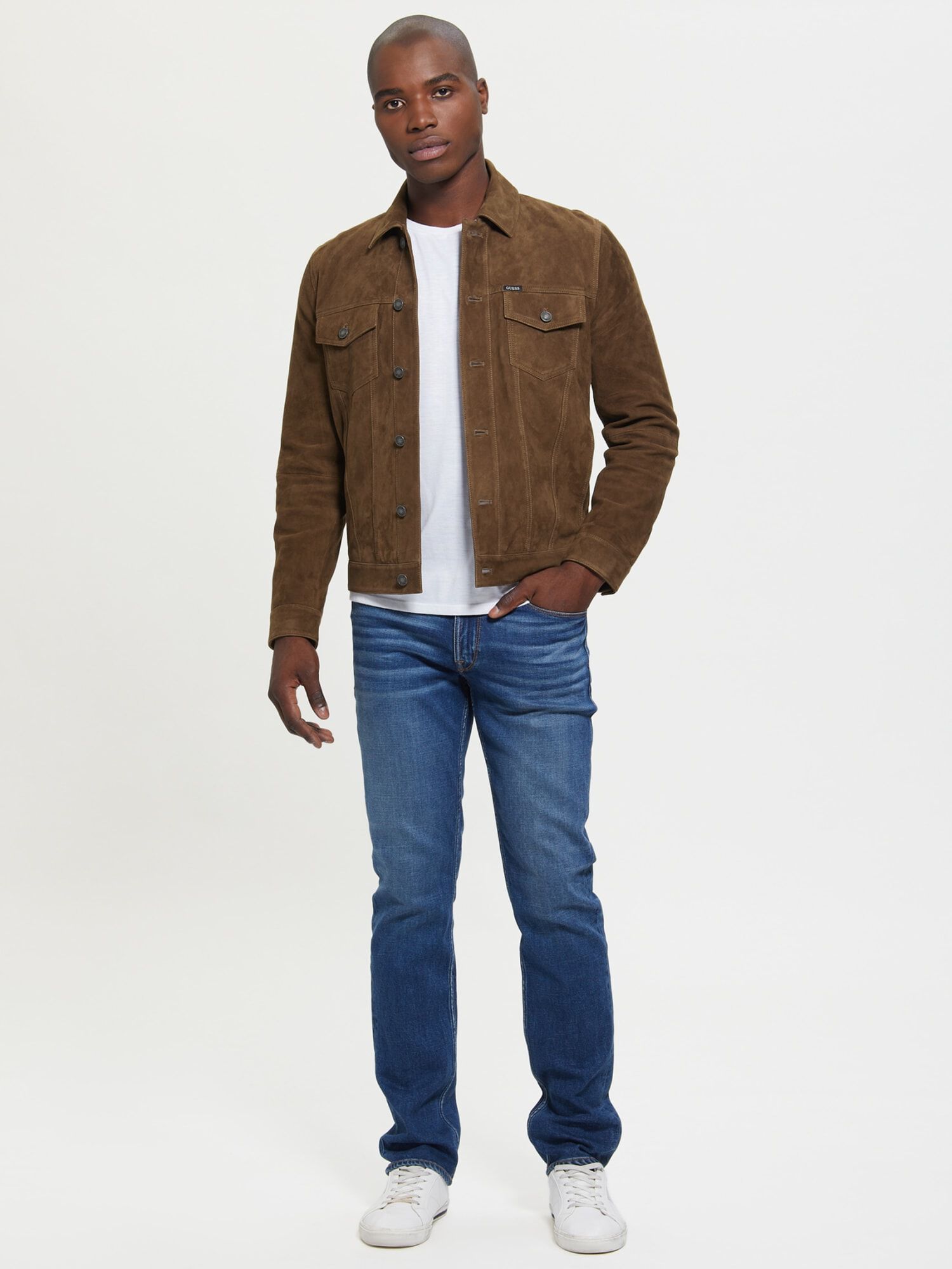 Shop GUESS Online Suede Utility Jacket