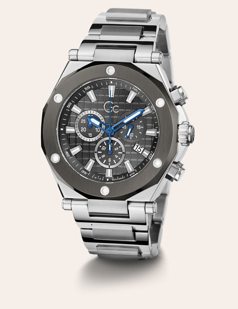 GC steel chronograph watch