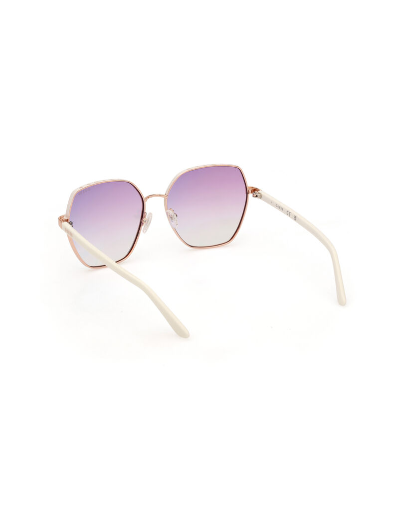 Metal Sun Glasses F White Gradient Or Mirror Violet