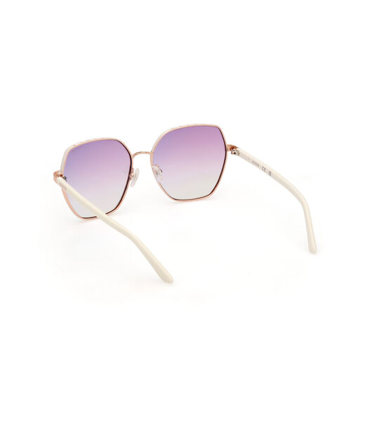 Metal Sun Glasses F White Gradient Or Mirror Violet