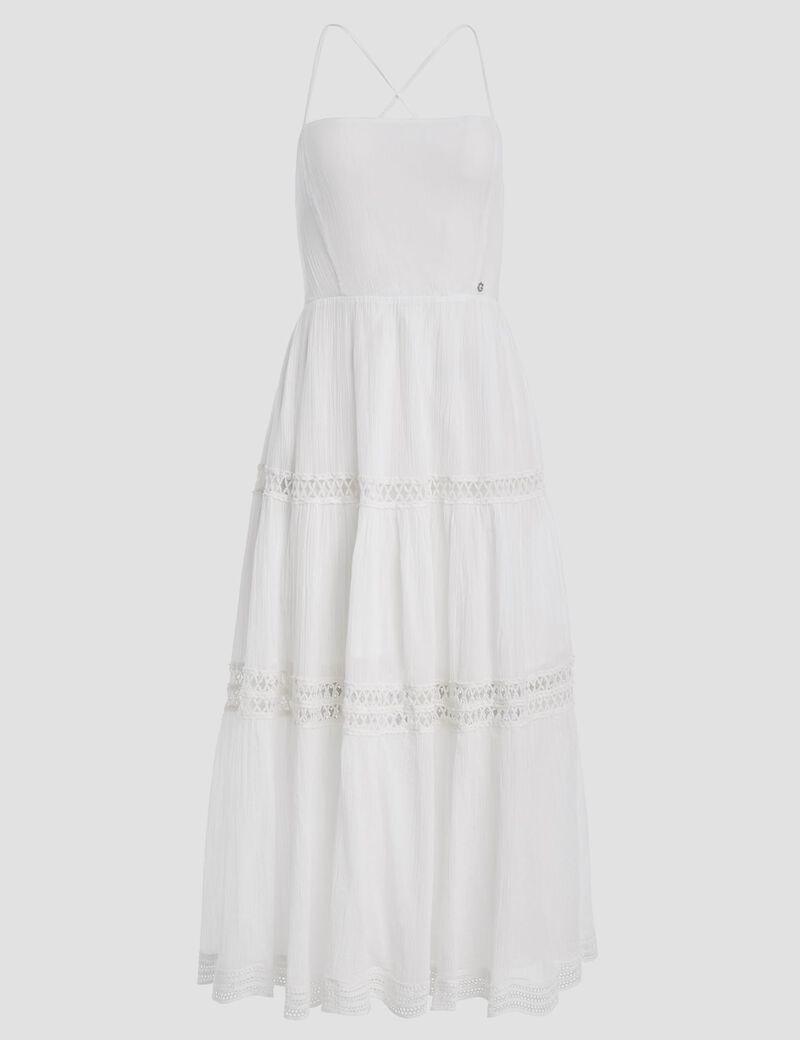 Lace up long dress