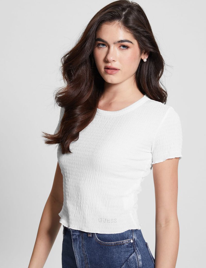 Smock stitch top