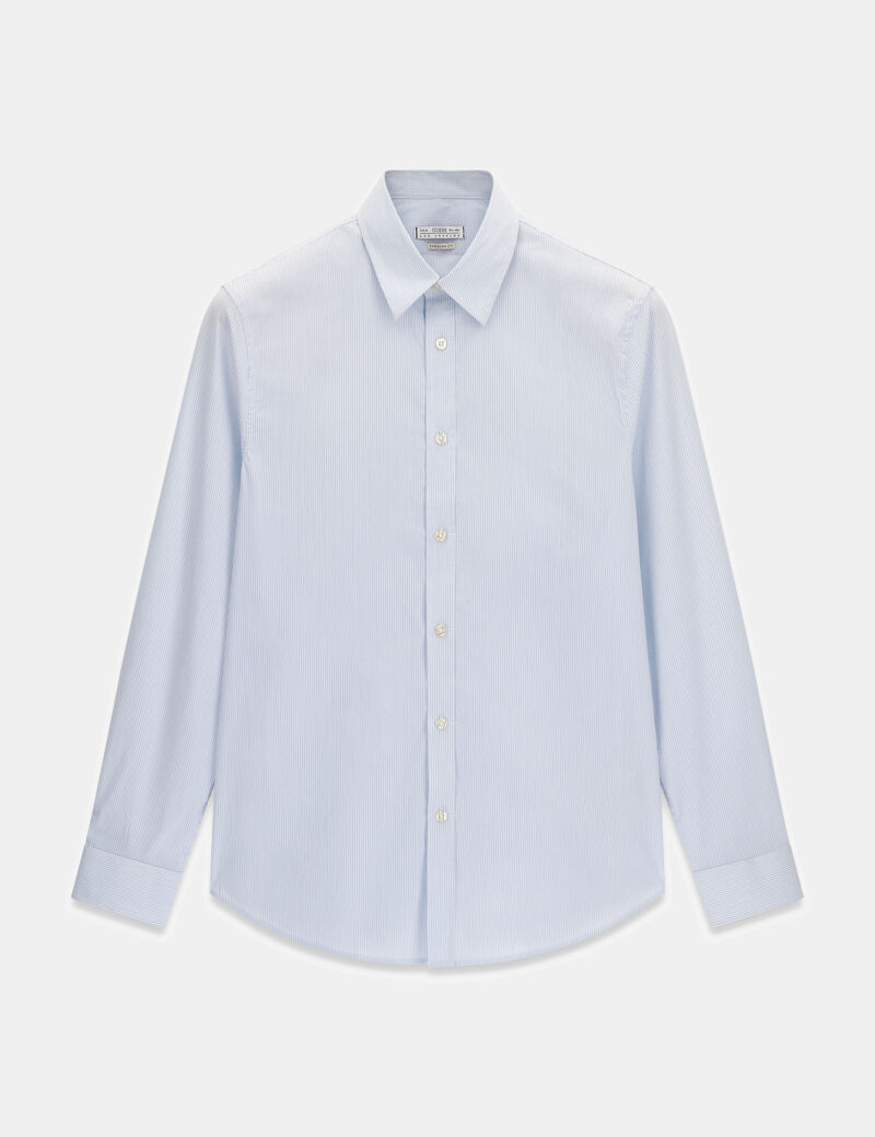Long-Sleeve micro stripe shirt