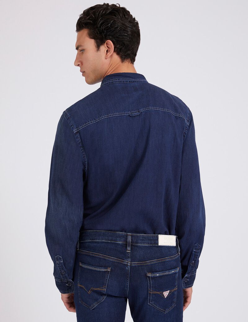 Linen Blend Denim Shirt
