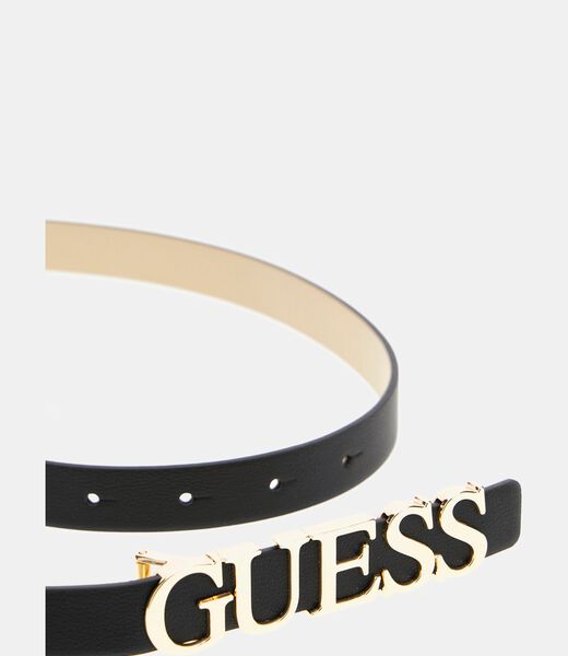 guess lefia logo script belt