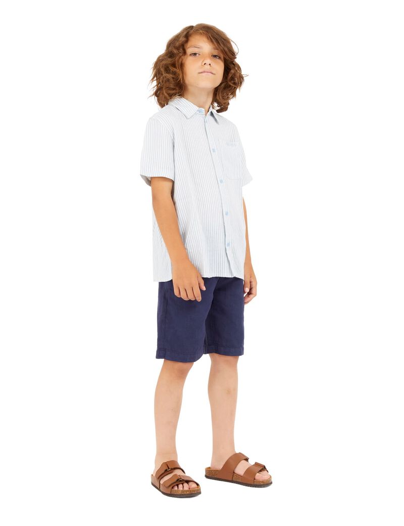 All over print linen shirt