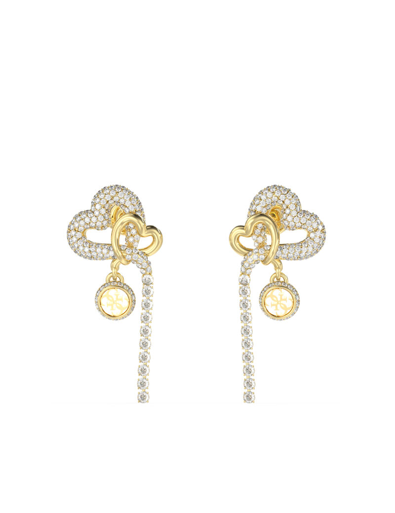 guess 48mm pave hearts pendants