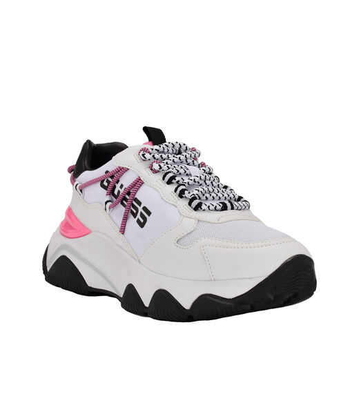 Pink And Black Low-Top Logo Sneakers