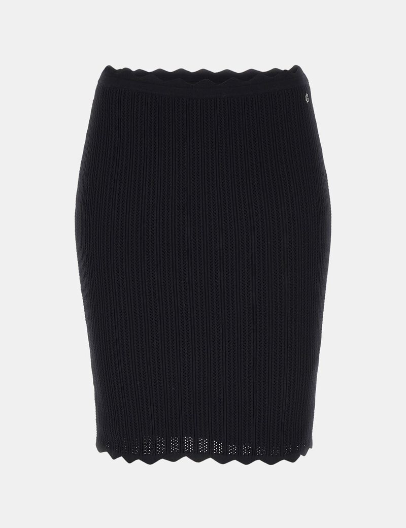 Pointelle knit mini skirt