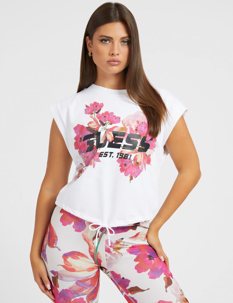 Front Floral Logo Crop Top