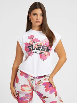 Front Floral Logo Crop Top