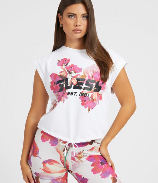Front Floral Logo Crop Top