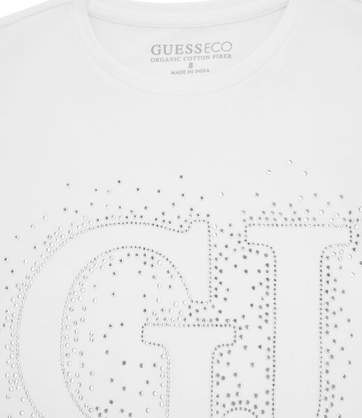 Rhinestones GJ logo stretch t-shirt