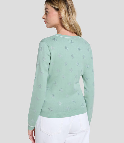 4G logo rhinestones cardigan