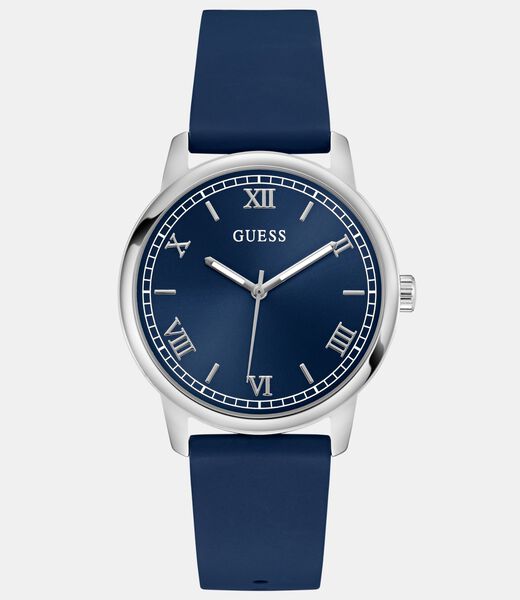Mens Blue Silver Tone Analog Watch