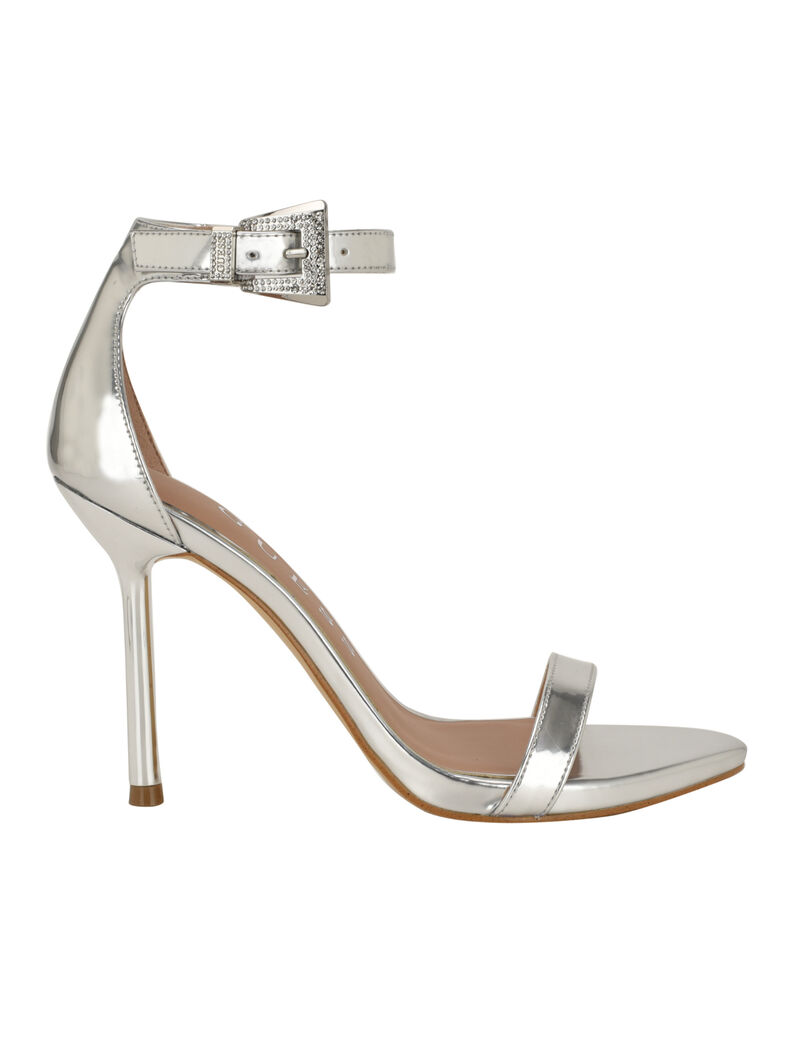 Insraa Stiletto Heeled Sandal with Rhinestone Buckle
