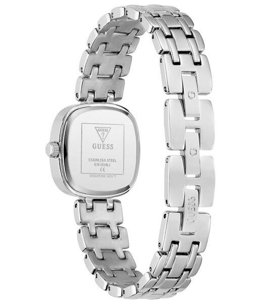 Ladies Silver Tone Square Analog Watch