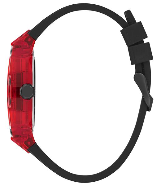 Black Quartz Analog Silicone Watch