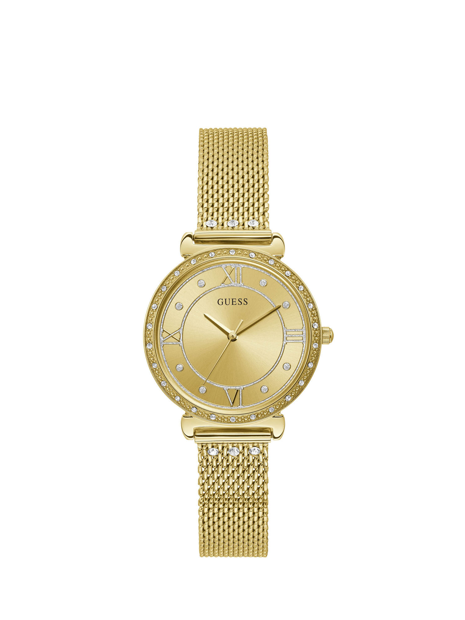 Guess gold mesh watch top