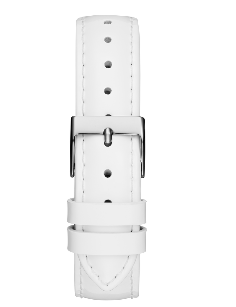 Ladies White Silver Tone Analog Watch