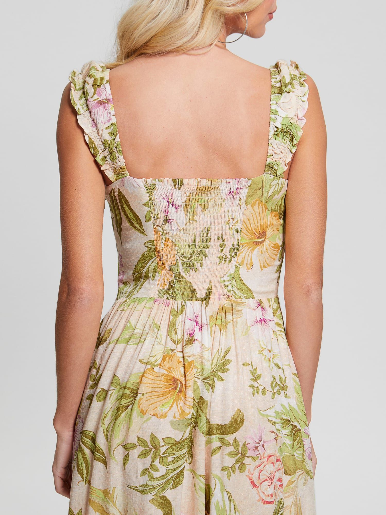 Shop GUESS Online Floral print midi dress