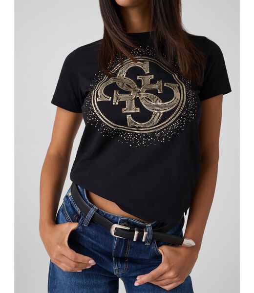 guess round 4g logo printed tshirt