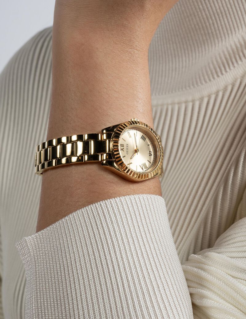 ساعة تناظرية من الفولاذ المقاوم للصدأ