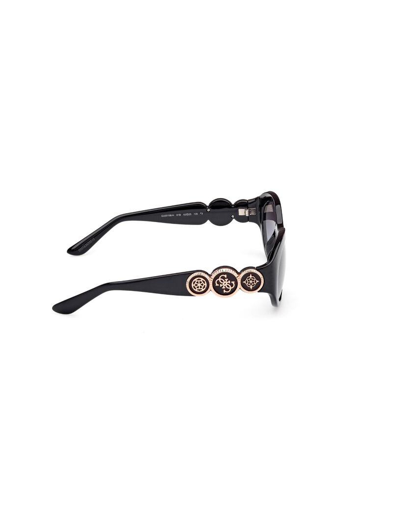 Oval black gradient smoke sunglasses