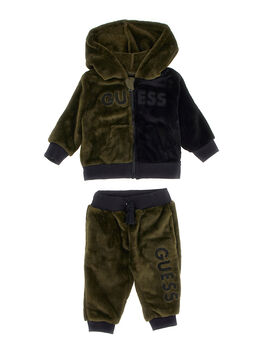 Set Faux Fur Hooded Active Top