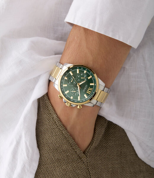 Mens 2-Tone Multi-function Watch