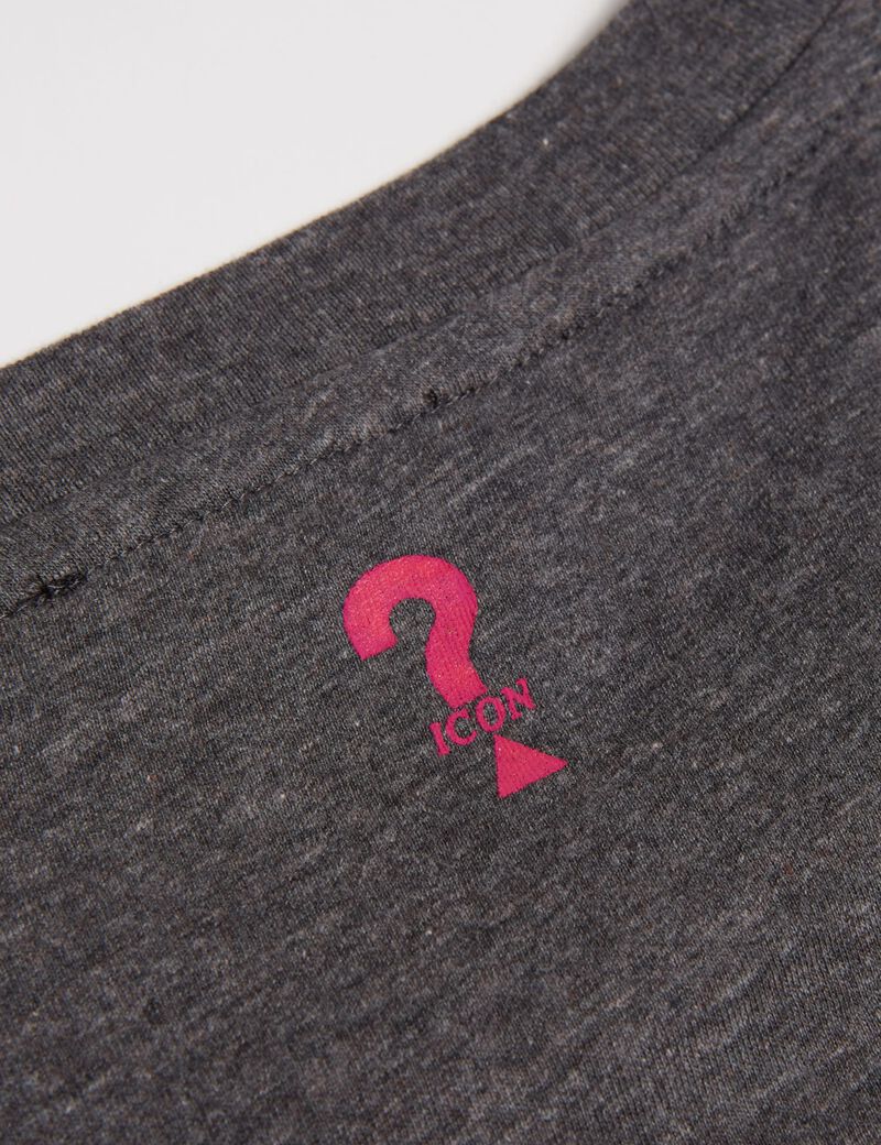 تيشيرت من نسيج ميلانج مع أحجار الراين