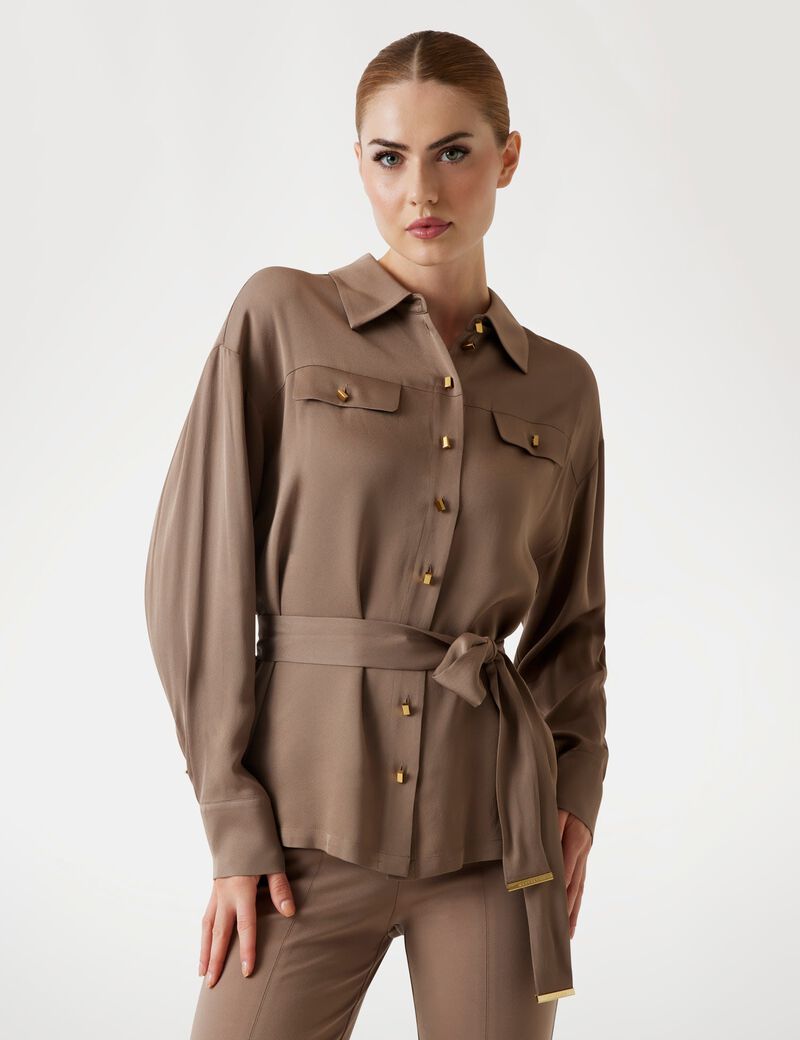 guess marciano belted shirt