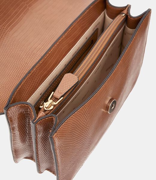 Salinge Croc-Print Crossbody Bag